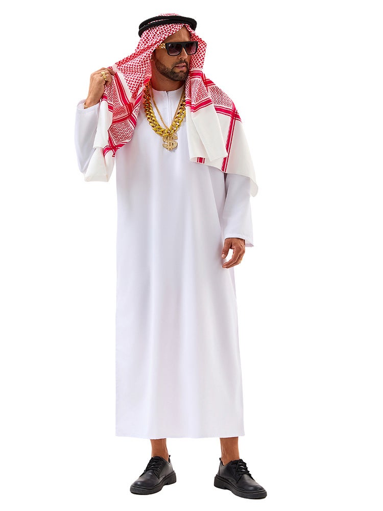 Unisex Arabian Style Costume Robe – Polyester Dubai Cosplay Outfit for Men and Women - Image 3